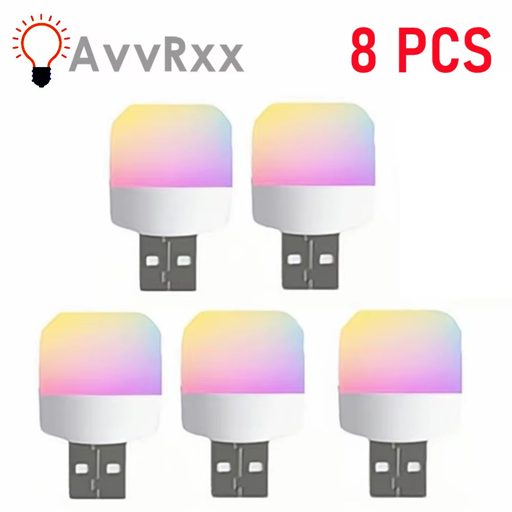 8 Pcs Mini Portable USB LED Lamp 5V 1.2W Super Bright Book Light Reading Lamp for Power Bank PC Laptop Notebook Night Light