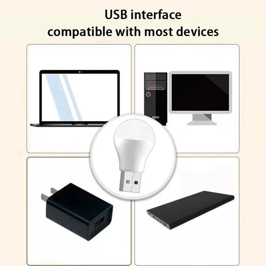 8 Pcs Mini Portable USB LED Lamp 5V 1.2W Super Bright Book Light Reading Lamp for Power Bank PC Laptop Notebook Night Light