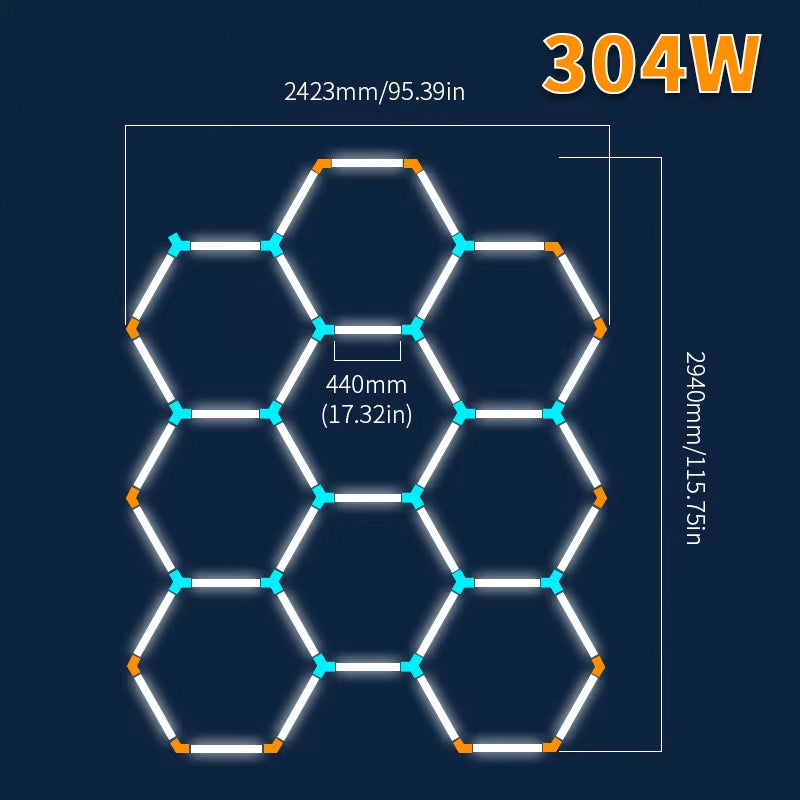 Tax Excluded, Add at Checkout If Applicable ; Extra 1% off with Coins Garage Lights Hexagon Lamp 110-240V LED Tube Honeycomb Bar