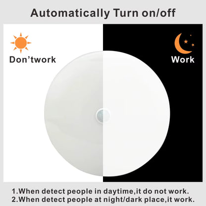 LED Ceiling Light 12W 24W PIR Motion Sensor Modern Lamp Surface Mounted Auto Smart Sounds Control AC 220V round Panel Light