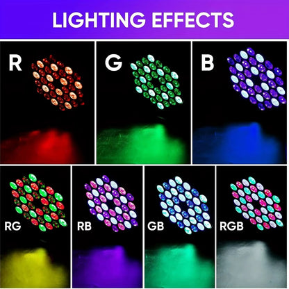 RGB LED Stage Light 36LED DMX512 Sound Activated Par Lighting Strobe Disco DJ Uplight Party Wedding Christmas Club Event EU Plug