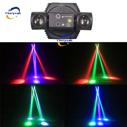 New LED Rotating Laser Beam Strobe 3-In-1 Disco Light DMX512 DJ Bar Club Party Wedding Christmas Effect Stage Light