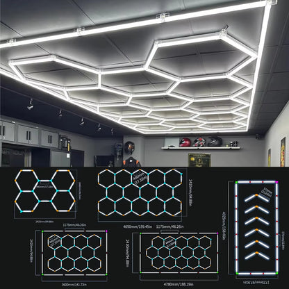 Tax Excluded, Add at Checkout If Applicable ; Extra 1% off with Coins Garage Lights Hexagon Lamp 110-240V LED Tube Honeycomb Bar