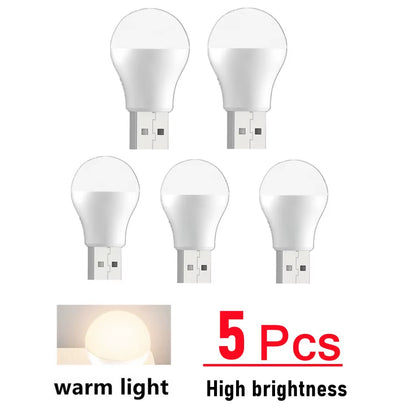 8 Pcs Mini Portable USB LED Lamp 5V 1.2W Super Bright Book Light Reading Lamp for Power Bank PC Laptop Notebook Night Light