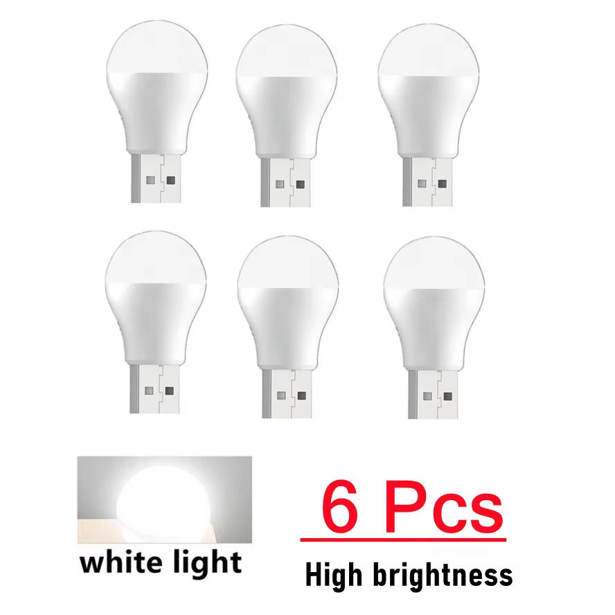 8 Pcs Mini Portable USB LED Lamp 5V 1.2W Super Bright Book Light Reading Lamp for Power Bank PC Laptop Notebook Night Light