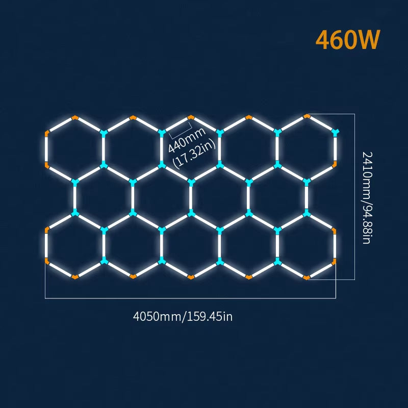 Tax Excluded, Add at Checkout If Applicable ; Extra 1% off with Coins Garage Lights Hexagon Lamp 110-240V LED Tube Honeycomb Bar