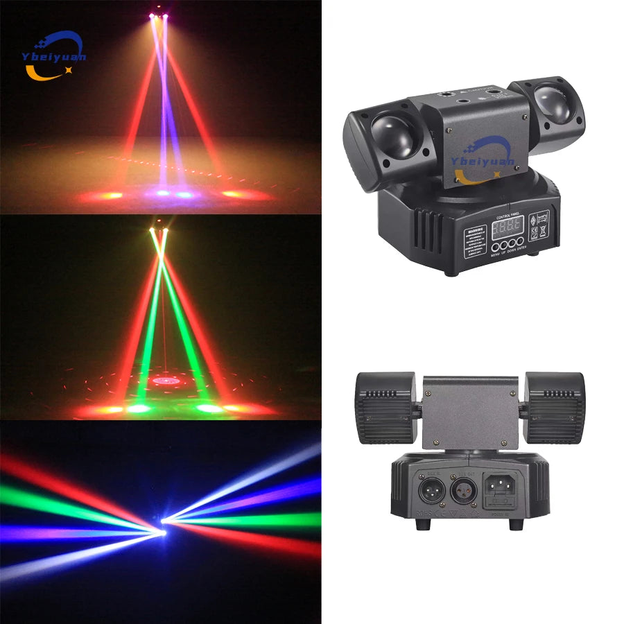 New LED Rotating Laser Beam Strobe 3-In-1 Disco Light DMX512 DJ Bar Club Party Wedding Christmas Effect Stage Light
