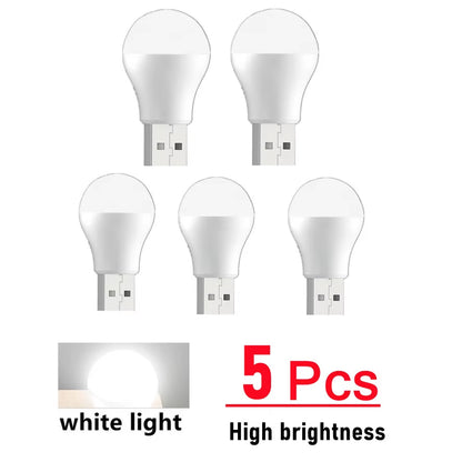 8 Pcs Mini Portable USB LED Lamp 5V 1.2W Super Bright Book Light Reading Lamp for Power Bank PC Laptop Notebook Night Light