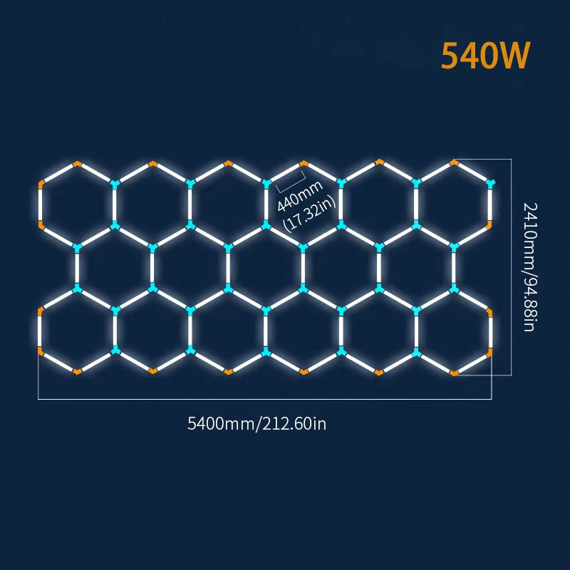 Tax Excluded, Add at Checkout If Applicable ; Extra 1% off with Coins Garage Lights Hexagon Lamp 110-240V LED Tube Honeycomb Bar