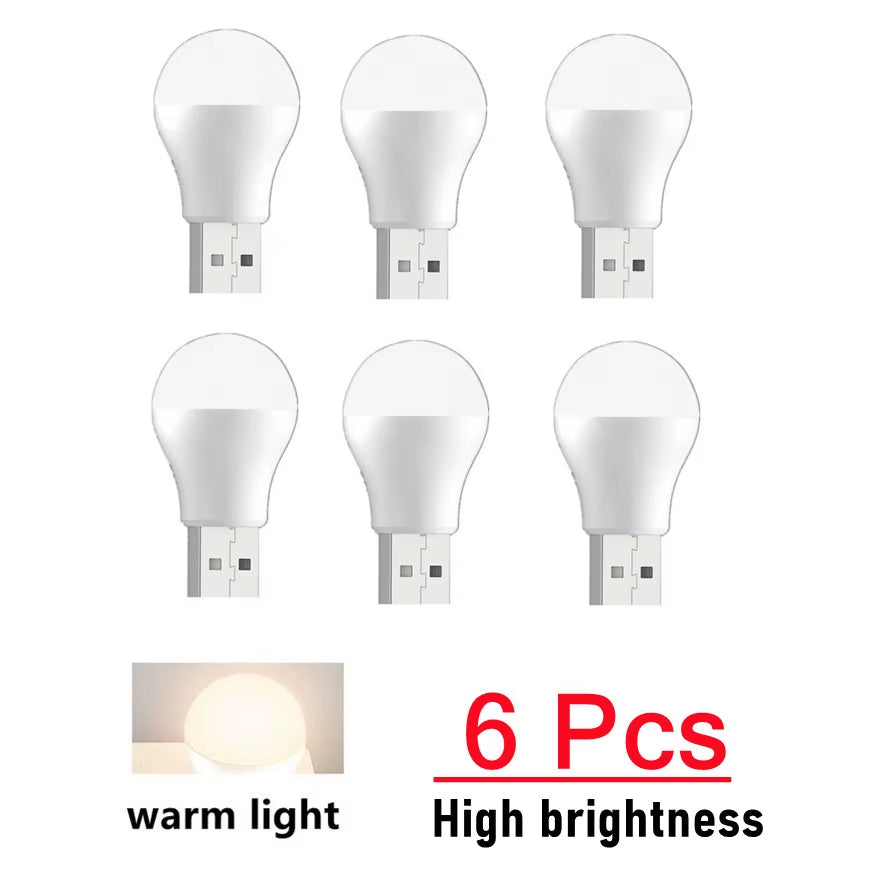 8 Pcs Mini Portable USB LED Lamp 5V 1.2W Super Bright Book Light Reading Lamp for Power Bank PC Laptop Notebook Night Light