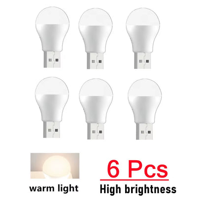 8 Pcs Mini Portable USB LED Lamp 5V 1.2W Super Bright Book Light Reading Lamp for Power Bank PC Laptop Notebook Night Light