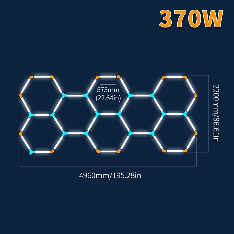 Tax Excluded, Add at Checkout If Applicable ; Extra 1% off with Coins Garage Lights Hexagon Lamp 110-240V LED Tube Honeycomb Bar