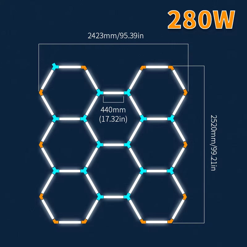 Tax Excluded, Add at Checkout If Applicable ; Extra 1% off with Coins Garage Lights Hexagon Lamp 110-240V LED Tube Honeycomb Bar