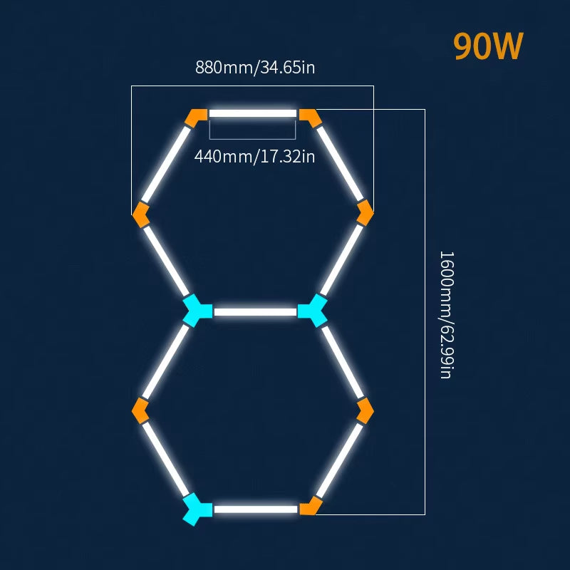 Tax Excluded, Add at Checkout If Applicable ; Extra 1% off with Coins Garage Lights Hexagon Lamp 110-240V LED Tube Honeycomb Bar