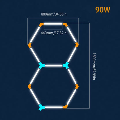 Tax Excluded, Add at Checkout If Applicable ; Extra 1% off with Coins Garage Lights Hexagon Lamp 110-240V LED Tube Honeycomb Bar