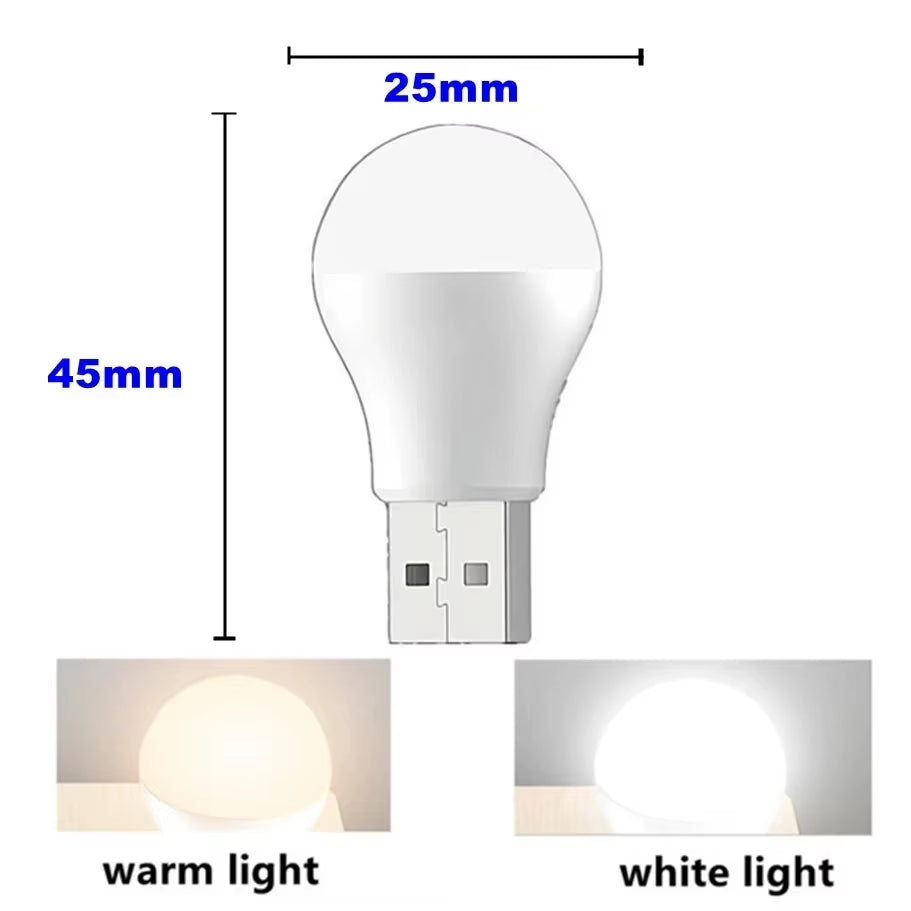 8 Pcs Mini Portable USB LED Lamp 5V 1.2W Super Bright Book Light Reading Lamp for Power Bank PC Laptop Notebook Night Light