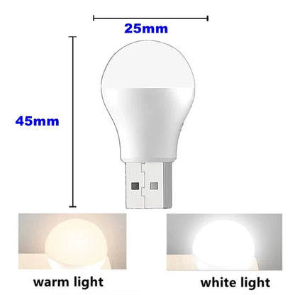 8 Pcs Mini Portable USB LED Lamp 5V 1.2W Super Bright Book Light Reading Lamp for Power Bank PC Laptop Notebook Night Light