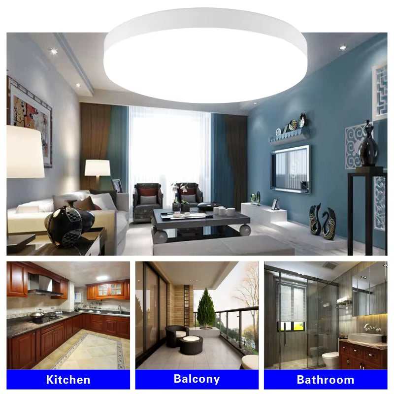 LED Ceiling Light 12W 24W PIR Motion Sensor Modern Lamp Surface Mounted Auto Smart Sounds Control AC 220V round Panel Light