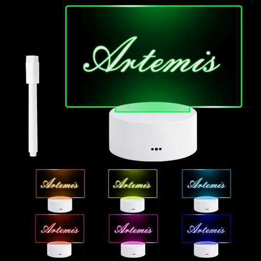 7 Color Note Board Night Light USB & AAA Battery Power Rewritable Message Board Night Lamp Pen Decor Desktop Lamp Gift for Kids
