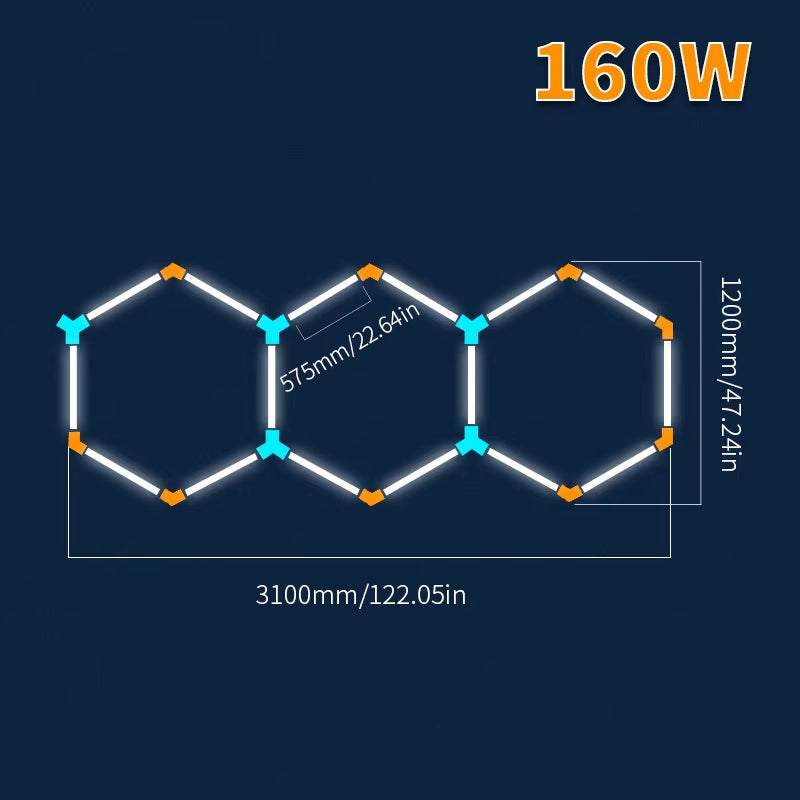 Tax Excluded, Add at Checkout If Applicable ; Extra 1% off with Coins Garage Lights Hexagon Lamp 110-240V LED Tube Honeycomb Bar