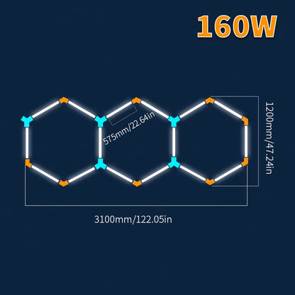 Tax Excluded, Add at Checkout If Applicable ; Extra 1% off with Coins Garage Lights Hexagon Lamp 110-240V LED Tube Honeycomb Bar