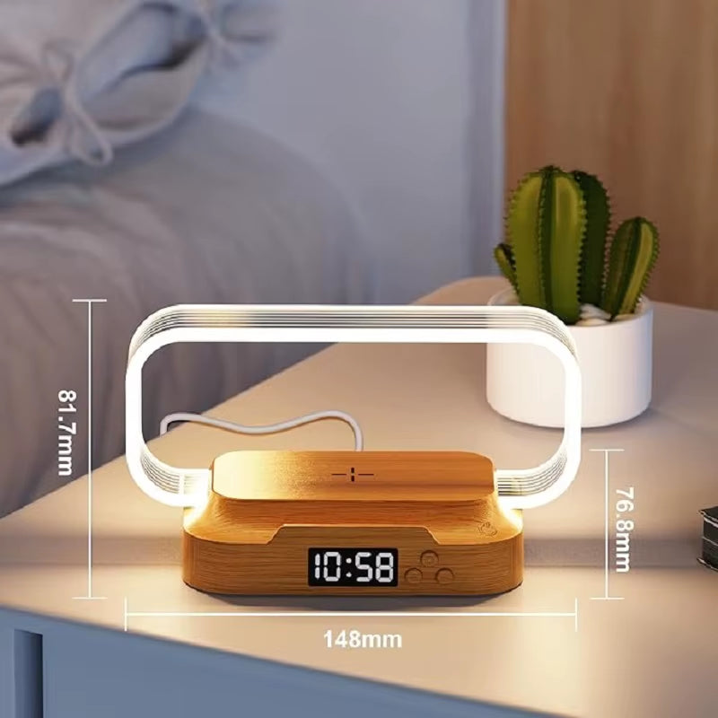LED Night Light Wireless Charger Stand Table Desk Lamp Mobile Phone Holder Fast Charging Station Dock for Iphone Samsung Xiaomi