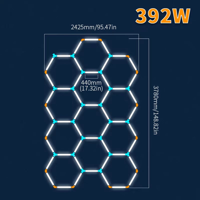 Tax Excluded, Add at Checkout If Applicable ; Extra 1% off with Coins Garage Lights Hexagon Lamp 110-240V LED Tube Honeycomb Bar