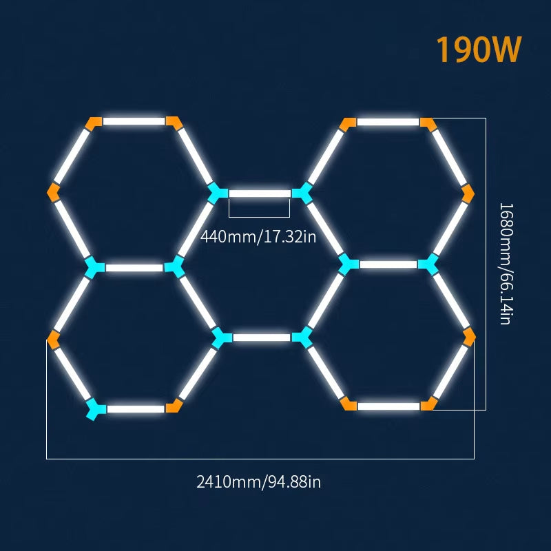 Tax Excluded, Add at Checkout If Applicable ; Extra 1% off with Coins Garage Lights Hexagon Lamp 110-240V LED Tube Honeycomb Bar
