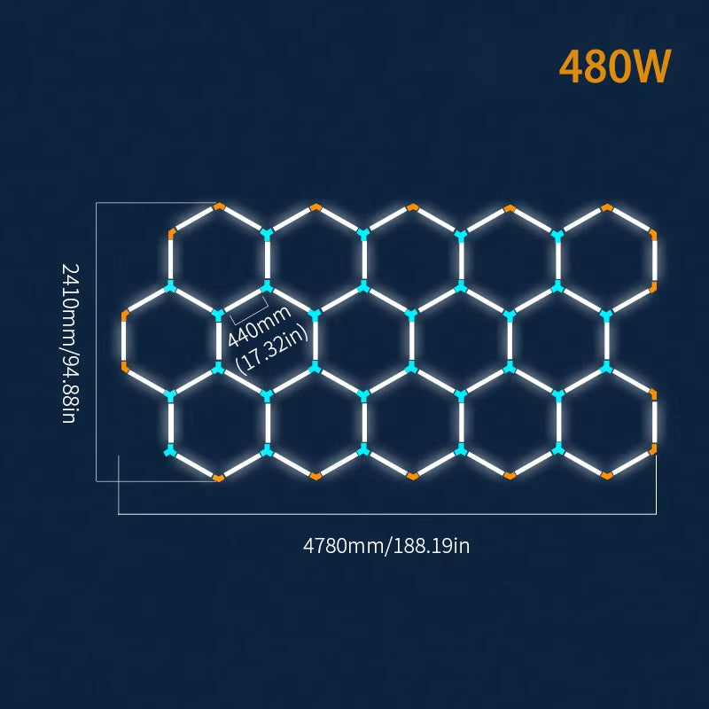 Tax Excluded, Add at Checkout If Applicable ; Extra 1% off with Coins Garage Lights Hexagon Lamp 110-240V LED Tube Honeycomb Bar