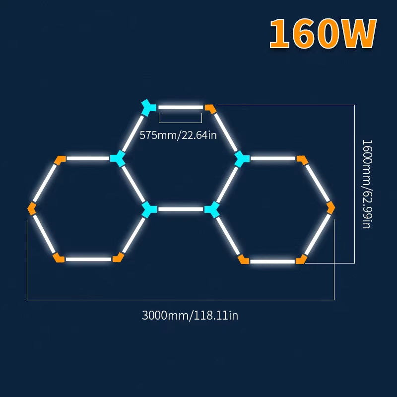 Tax Excluded, Add at Checkout If Applicable ; Extra 1% off with Coins Garage Lights Hexagon Lamp 110-240V LED Tube Honeycomb Bar