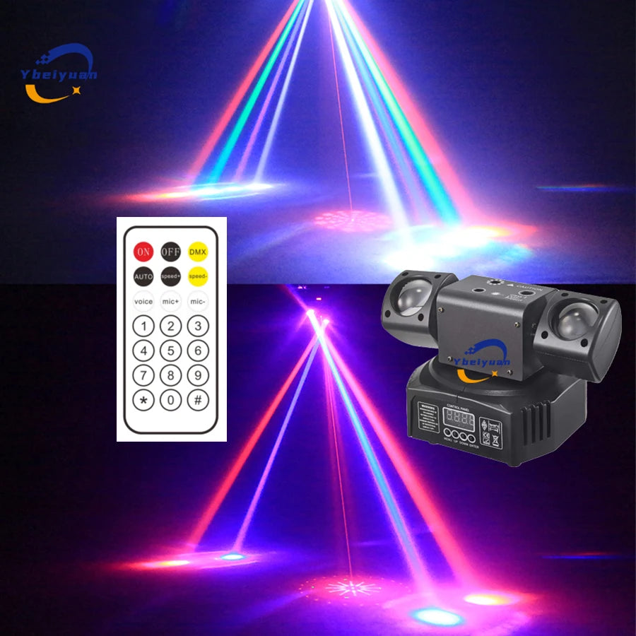 New LED Rotating Laser Beam Strobe 3-In-1 Disco Light DMX512 DJ Bar Club Party Wedding Christmas Effect Stage Light