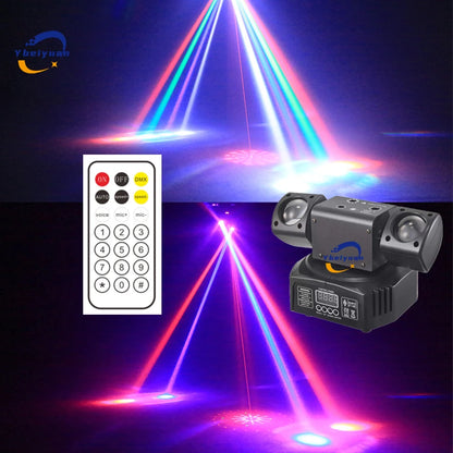 New LED Rotating Laser Beam Strobe 3-In-1 Disco Light DMX512 DJ Bar Club Party Wedding Christmas Effect Stage Light